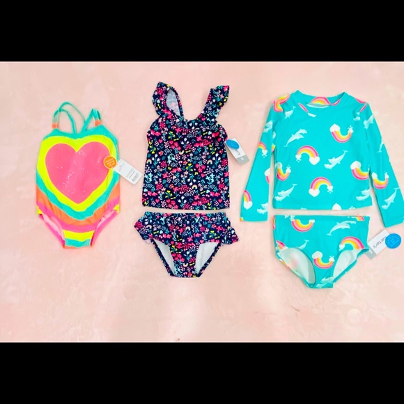 NEW AND LIKE NEW 7 piece bathing suit lot size 24m/2t AWESOME mixed styles - Picture 2 of 6